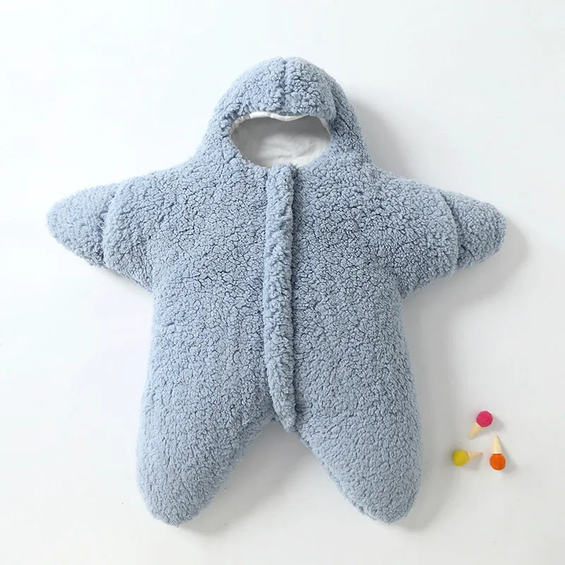 Baby Starfish Lamb Velvet Sleeping Bag - Cozy Winter Quilt for Newborns with Plush Cotton Lining - Cartanic Must Haves