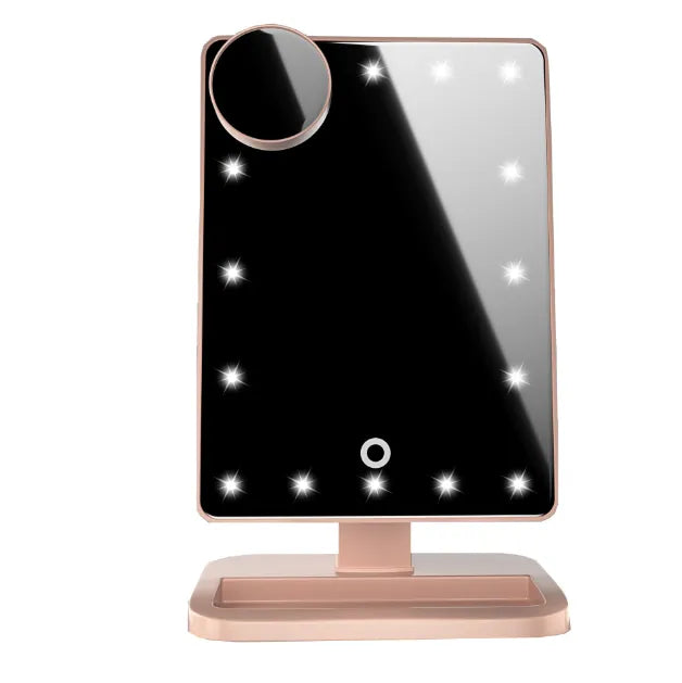 Touch Screen Makeup Mirror With 20 LED Lights - Cartanic Must Haves