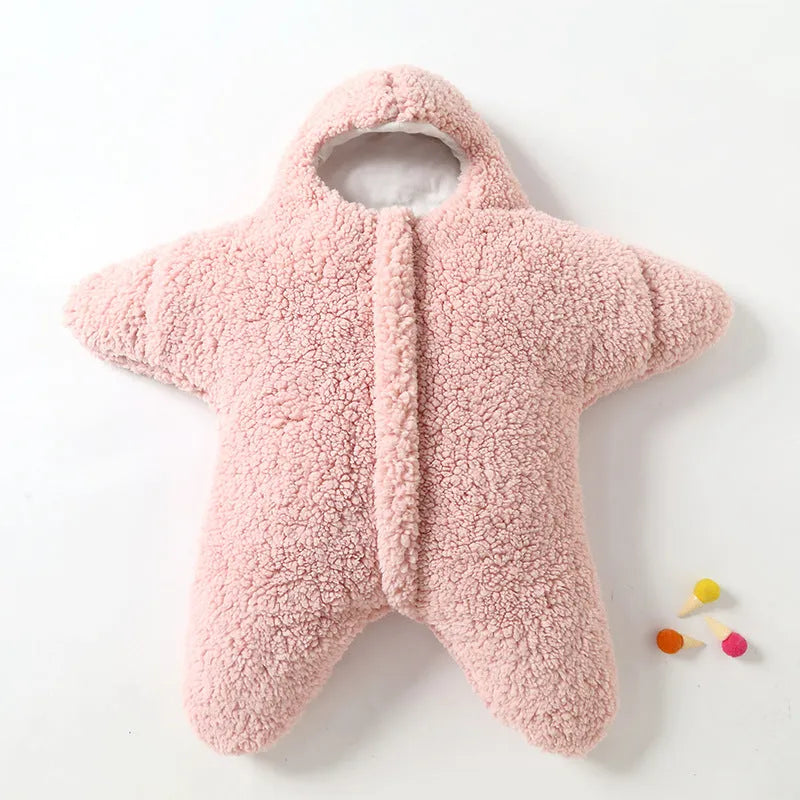 Baby Starfish Lamb Velvet Sleeping Bag - Cozy Winter Quilt for Newborns with Plush Cotton Lining - Cartanic Must Haves