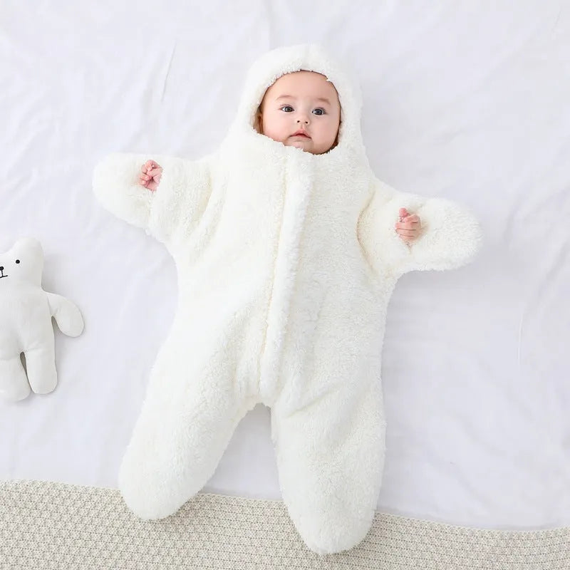 Baby Starfish Lamb Velvet Sleeping Bag - Cozy Winter Quilt for Newborns with Plush Cotton Lining - Cartanic Must Haves