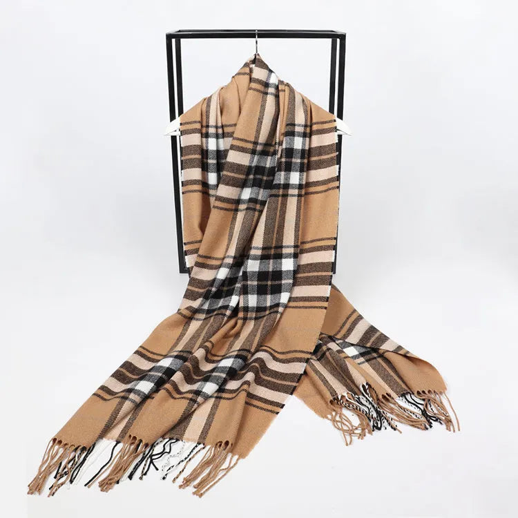Checked Imitation Cashmere Wool Scarf - Cartanic Must Haves
