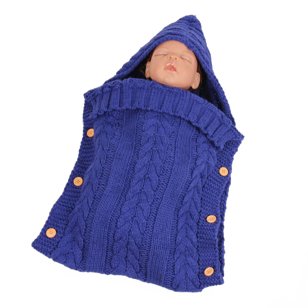 Cozy Newborn Knit Sleeping Bag / Blue/ Red/ White/ Black/ Navy Blue - Cartanic Must Haves