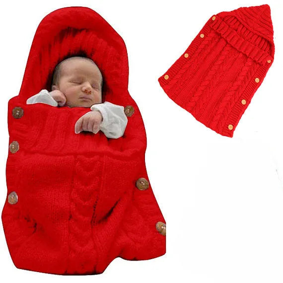 Cozy Newborn Knit Sleeping Bag / Blue/ Red/ White/ Black/ Navy Blue - Cartanic Must Haves