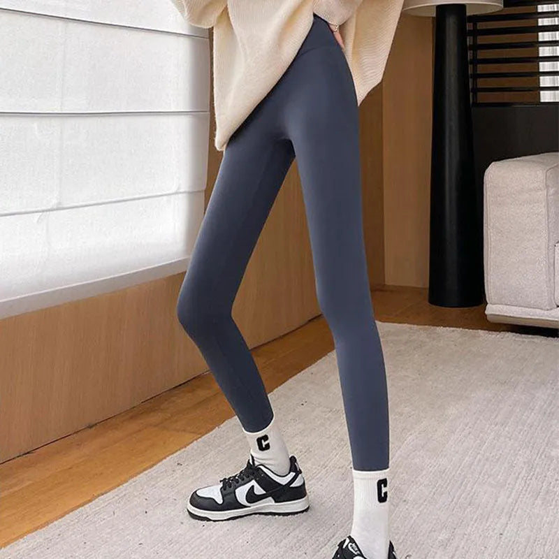 Winter-Leggings: Yoga-Hose mit hoher Taille, Fleece-Futter und Bauchkontrolle 